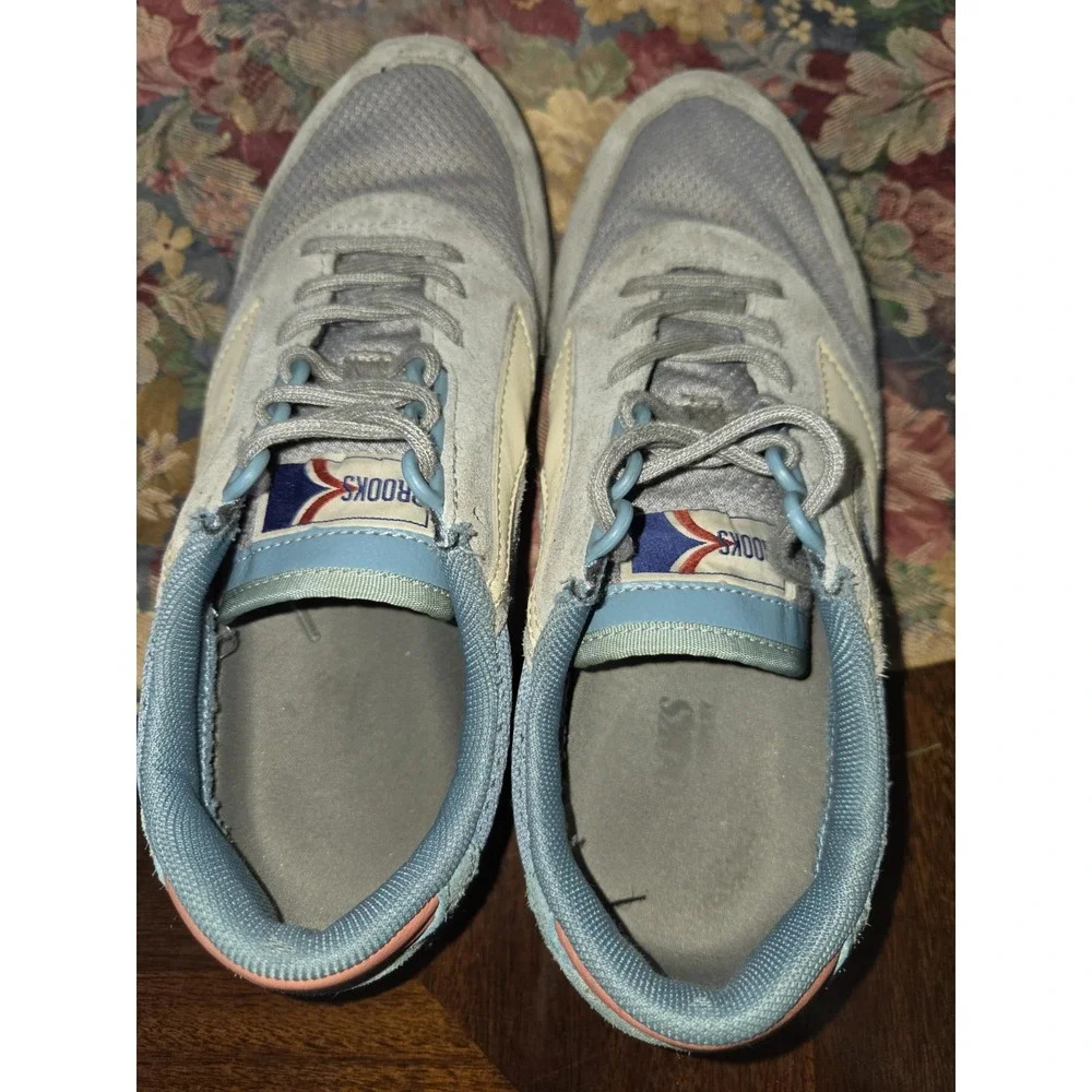 Brooks Sz 8 Blue/Pink Heritage Chariot Sneakers Retro Lace Up Suede Style Shoe